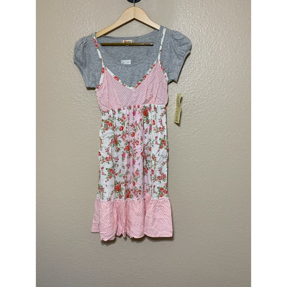 Olsenboye Floral‎ Tiered Ruffle Twofer Dress NWT
